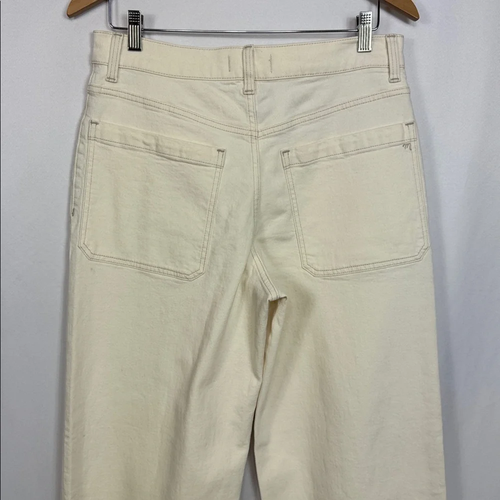 Madewell Emmett Wide Leg Full Length Jeans‎ Patch Pockets Beige Size 30 NWOT
